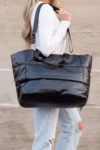 Metallic puffer tote - metallic,
